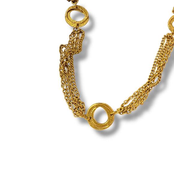 VINTAGE NECKLACE LONG GOLD TONE 50 inch - Picture 2 of 5